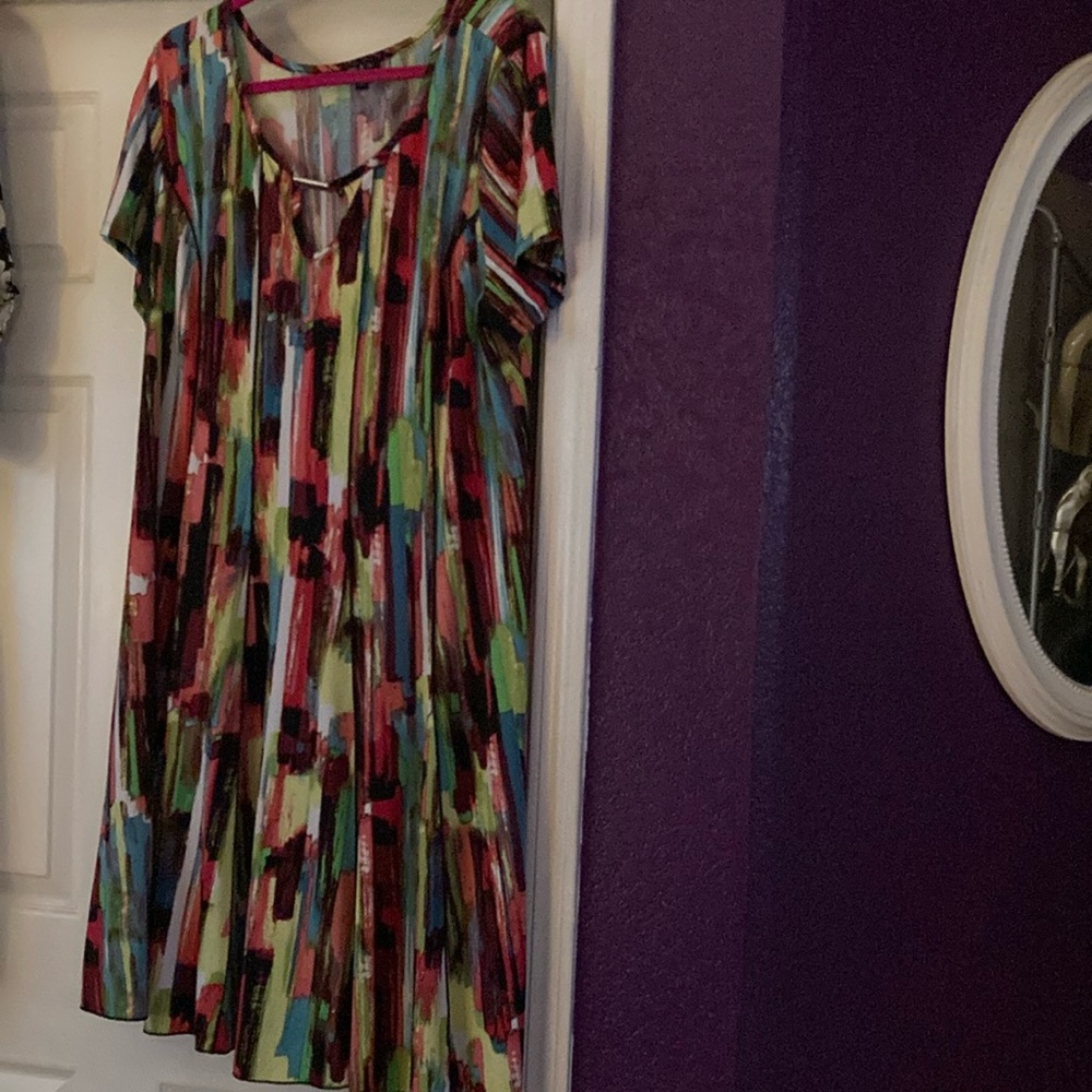 Sami & Jo Colorful Brushstroke Midi Dress